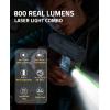 CVLIFE 800 Lumens Pistol Laser Light Combo with Slide Rail, Strobe Mode for Rechargeable Gun Light Compatible with Glock and Picatinny Rail, Pistol Flashlight with Green Laser Beam for Home Defense(Green Laser Light Combo)