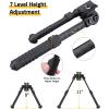 CVLIFE Bipod Mount to Sling Swivel Stud Rifle Bipod, Made of Aluminum and High-Strength Polymer, Adjustable Height and Angle, Stable and Sturdy(Black)
