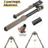 CVLIFE Bipod Mount to Sling Swivel Stud Rifle Bipod, Made of Aluminum and High-Strength Polymer, Adjustable Height and Angle, Stable and Sturdy(Flat Dark Earth)