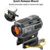 CVLIFE EagleFeather X Solar Multi-Reticle Red Dot Sight,1x20mm 2MOA Dot 40MOA Circle Motion Awake Solar Optics with Quick Detach Mount Flip Up Covers,IPX7 Waterproof Fogproof(Gray)