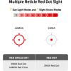 CVLIFE EagleFeather X Solar Multi-Reticle Red Dot Sight,1x20mm 2MOA Dot 40MOA Circle Motion Awake Solar Optics with Quick Detach Mount Flip Up Covers,IPX7 Waterproof Fogproof(Black)
