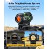 CVLIFE EagleFeather X Solar Multi-Reticle Red Dot Sight,1x20mm 2MOA Dot 40MOA Circle Motion Awake Solar Optics with Quick Detach Mount Flip Up Covers,IPX7 Waterproof Fogproof(Black)