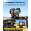 CVLIFE EagleFeather X Solar Multi-Reticle Red Dot Sight,1x20mm 2MOA Dot 40MOA Circle Motion Awake Solar Optics with Quick Detach Mount Flip Up Covers,IPX7 Waterproof Fogproof(Gray)