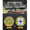 CVLIFE EagleFeather Z03 6-24×50 AO Rifle Scope for Hunting with Parallax Adjustment, Red and Green Illuminated Mil-Dot Reticle, 1 Inch Tube SFP Long Range Scope with 20mm Scope Rings