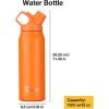 CVLIFE Fast Flow Water Bottle 32 oz Vacuum 24 Hour Cold / 12 Hour Hot Insulated Stainless Steel Slant Spout Cap, Lightweight and Leak Proof for Travel, Sports, Hiking (Orange)(Orange)