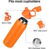 CVLIFE Fast Flow Water Bottle 32 oz Vacuum 24 Hour Cold / 12 Hour Hot Insulated Stainless Steel Slant Spout Cap, Lightweight and Leak Proof for Travel, Sports, Hiking (Orange)(Orange)