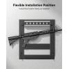 CVLIFE Gun Rack for Wall, Indoor Gun Rack Wall Mount with Shelf & Accessory Panel, Horizontal Heavy-Duty Gun Display Holder for Rifle/Shotgun, Gear Wall Mounted(Compact Gun Rack)