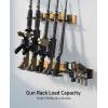 CVLIFE Gun Rack for Wall with Gear & Pistol Holder, Indoor Wooden Gun Rack Wall Mount for Rifle/Shotgun, Vertical Rifle Display Racks with Helmet Vest Hanger, Holds up to 5 Rifles, 4 Pistols
