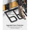 CVLIFE Gun Rack for Wall with Gear & Pistol Holder, Indoor Wooden Gun Rack Wall Mount for Rifle/Shotgun, Vertical Rifle Display Racks with Helmet Vest Hanger, Holds up to 5 Rifles, 4 Pistols