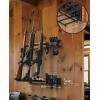 CVLIFE Indoor Gun Racks, Wall Mount 5 Gun Rack with 4 Pistol Holder, Solid Wood & Carbon Steel Wall Gun Racks for Rifle Shotgun Pistol Mag Storage, Vertical Wall Mounted Rifle Rack, Easy Assembly