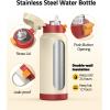 CVLIFE Insulated Stainless Steel Water Bottle with Straw for Sports and Travel, BPA-Free Sports Water Bottle, 32 oz, Summer Blue(Strawberry Cream)