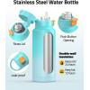CVLIFE Insulated Stainless Steel Water Bottle with Straw for Sports and Travel, BPA-Free Sports Water Bottle, 32 oz, Summer Blue(Summer Blue)