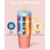 CVLIFE Insulated Tumblers with Handle Leak Proof Tumbler with Lid and Flip Straw 32 oz Insulated Water Bottle Fits in Cup Holder(Carmine)