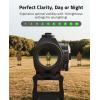 CVLIFE JackalHowl Red/Green Dot Sight & 3X Magnifier Combo Set, 2 MOA Motion Awake Red Dot Optics and Flip-to-Side Magnifier Kit, Absolute Co-Witness Mount(Green Dot)
