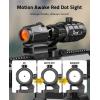 CVLIFE JackalHowl Red/Green Dot Sight & 3X Magnifier Combo Set, 2 MOA Motion Awake Red Dot Optics and Flip-to-Side Magnifier Kit, Absolute Co-Witness Mount(Red Dot)