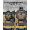 CVLIFE JackalHowl Red/Green Dot Sight & 3X Magnifier Combo Set, 2 MOA Motion Awake Red Dot Optics and Flip-to-Side Magnifier Kit, Absolute Co-Witness Mount(Red Dot)