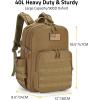 CVLIFE Military Travel Backpack for Men 40L Tactical Work Backpack Molle Rucksack Large Bookbag Army Day Pack with Bottle Holder for Women Outdoor Camping Sport Hiking Trekking Everyday Carry, Tan
