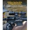 CVLIFE Motion Awake Red Dot and Magnifier Combo, Auto Brightness Adjustment, 3 MOA Red Dot with 3X Magnifier, Absolute Co-Witness Optic, Open Reflex Optic Sight with Flip-to-Side Mount.