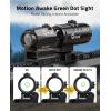 CVLIFE Multi-Reticle Red/Green Dot Sight & 3X Magnifier Combo, Motion Awake Compact Red Dot & Circle with Quick Release Flip-to-Side Magnifier Combo Kit, Optics Absolute Co-Witness for 21MM Picatinny(Green 2 MOA Dot & 55 MOA Circle)