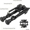 CVLIFE Rifle Bipod 6 to 9 inches Picatinny Bipod with Barrel Clamp Adapter & Picatinny Rail Mount for Hunting and Shooting