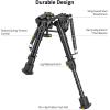 CVLIFE Rifle Bipod, 6-9 Inch Adjustable Super Duty Bipod(Aluminum)
