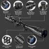 CVLIFE Rifle Scope 6-24×50 AO Red and Green Illuminated Long Range Scope for Hunting with Scope Rings(Blue)
