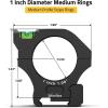 CVLIFE Scope Rings – Precision Scope Mount with Level Bubble for Picatinny Rails – 2 Pieces(Medium)