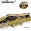 CVLIFE Soft Rifle Case Long Double Bag, Lockable Zipper Gun Case with Four Pockets, Rifle Bag Gun Backpack with Shoulder Straps and Padded Handle for Outdoor Hunting(Flat Dark Earth)