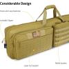 CVLIFE Soft Rifle Case Long Double Bag, Lockable Zipper Gun Case with Four Pockets, Rifle Bag Gun Backpack with Shoulder Straps and Padded Handle for Outdoor Hunting(Flat Dark Earth)