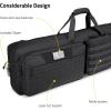 CVLIFE Soft Rifle Case Long Double Bag, Lockable Zipper Gun Case with Four Pockets, Rifle Bag Gun Backpack with Shoulder Straps and Padded Handle for Outdoor Hunting(Black)
