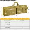 CVLIFE Soft Rifle Case Long Double Bag, Lockable Zipper Gun Case with Four Pockets, Rifle Bag Gun Backpack with Shoulder Straps and Padded Handle for Outdoor Hunting(Flat Dark Earth)