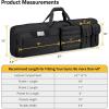 CVLIFE Soft Rifle Case Long Double Bag, Lockable Zipper Gun Case with Four Pockets, Rifle Bag Gun Backpack with Shoulder Straps and Padded Handle for Outdoor Hunting(Black)
