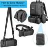 CVLIFE Tactical Backpack Military Army Rucksack 60L Large Assault Pack Detachable Molle Bag(01-black With Patch)