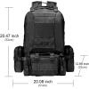 CVLIFE Tactical Backpack Military Army Rucksack 60L Large Assault Pack Detachable Molle Bag(02-black)