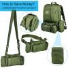 CVLIFE Tactical Backpack Military Army Rucksack 60L Large Assault Pack Detachable Molle Bag(06-army Green With Patch)