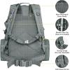 CVLIFE Tactical Backpack Military Army Rucksack 60L Large Assault Pack Detachable Molle Bag(Grey)