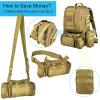 CVLIFE Tactical Backpack Military Army Rucksack 60L Large Assault Pack Detachable Molle Bag(Tan)
