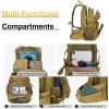 CVLIFE Tactical Hydration Backpack with 3L TPU Water Bladder, 22L Hiking Backpack for Men Women, Heavy Duty Molle Water Backpack with Multiple Compartments for Cycling Running Hunting Camping(Khaki)