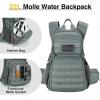 CVLIFE Tactical Hydration Backpack with 3L TPU Water Bladder, 22L Hiking Backpack for Men Women, Heavy Duty Molle Water Backpack with Multiple Compartments for Cycling Running Hunting Camping(Grey)