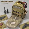CVLIFE Tactical Range Backpack for Men, Handgun Backpack with Pistol Cases, Range Bag with Removable Divider Daypack for EDC Work (BLACK, regular)(Tan)