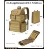 CVLIFE Tactical Range Backpack with Removable Divider, Gun Cases Bag with 4 Pistol Carrying Cases, Rucksack for Shooting (Tan, Medium)(Tan)