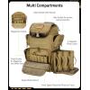 CVLIFE Tactical Range Backpack with Removable Divider, Gun Cases Bag with 4 Pistol Carrying Cases, Rucksack for Shooting (Tan, Medium)(Tan)