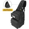 CVLIFE Tactical Sling Bag Backpack for Men Military Shoulder Sling Bag Molle Army Assault Detachable Tactical Bag with Bottle Holder Concealed Carry Daily Day Pack Work Bag for EDC Hiking, Khaki(Black)