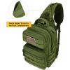 CVLIFE Tactical Sling Bag Backpack for Men Military Shoulder Sling Bag Molle Army Assault Detachable Tactical Bag with Bottle Holder Concealed Carry Daily Day Pack Work Bag for EDC Hiking, Khaki(Green)