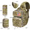 CVLIFE Tactical Sling Bag Backpack for Men Military Shoulder Sling Bag Molle Army Assault Detachable Tactical Bag with Bottle Holder Concealed Carry Daily Day Pack Work Bag for EDC Hiking, Khaki(Auriclash)