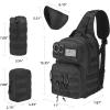 CVLIFE Tactical Sling Bag Backpack for Men Military Shoulder Sling Bag Molle Army Assault Detachable Tactical Bag with Bottle Holder Concealed Carry Daily Day Pack Work Bag for EDC Hiking, Khaki(Black)