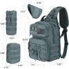 CVLIFE Tactical Sling Bag Backpack for Men Military Shoulder Sling Bag Molle Army Assault Detachable Tactical Bag with Bottle Holder Concealed Carry Daily Day Pack Work Bag for EDC Hiking, Khaki(Grey)
