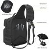 CVLIFE Tactical Sling Bag Backpack for Men Military Shoulder Sling Bag Molle Army Assault Detachable Tactical Bag with Bottle Holder Concealed Carry Daily Day Pack Work Bag for EDC Hiking, Khaki(Black)