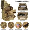 CVLIFE Tactical Sling Bag Backpack for Men Military Shoulder Sling Bag Molle Army Assault Detachable Tactical Bag with Bottle Holder Concealed Carry Daily Day Pack Work Bag for EDC Hiking, Khaki(Khaki)
