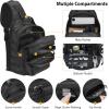 CVLIFE Tactical Sling Bag Backpack for Men Military Shoulder Sling Bag Molle Army Assault Detachable Tactical Bag with Bottle Holder Concealed Carry Daily Day Pack Work Bag for EDC Hiking, Khaki(Black)